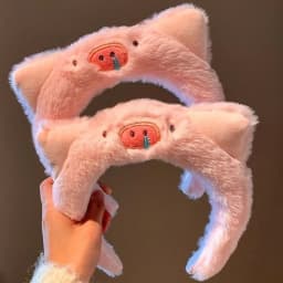 Cute Soft Plush Pig Giraffe Animal Headband Party Headwear Hair Accessories Hairband Cartoon Headhoop Wash Face Makeup Headband