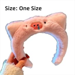 Cute Soft Plush Pig Giraffe Animal Headband Party Headwear Hair Accessories Hairband Cartoon Headhoop Wash Face Makeup Headband