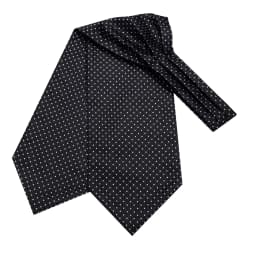 Hi-Tie 4pcs Mens Paisley Ascot With Brooch Black Blue Gold Beige Cravat Tie Hanky Cufflinks for Wedding Business Prom Gift