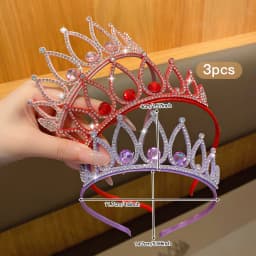 3 crown headbands with fashionable temperament. Crown hair clips suitable for daily use as hair accessories