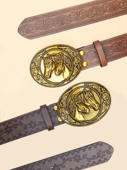Western Denim Retro Belt, Fashionable Casual Women's Belt, Retro Printed Belt, Classic Decorative Belt, Daily Commuting College