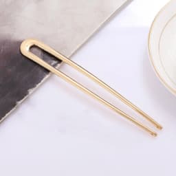 15cm U-Shaped Hair Fork Elegant Golden Silver-color Alloy Long Thick Hair French Hairpin Stick Women Girls Hair Accessories