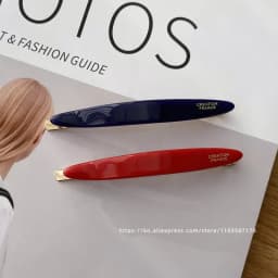 South Korean France Little Willow Leaf Hair Clip French Simple and Elegant Style Side Clip Bang Hairpin One Line Hair Clip