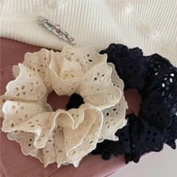 Elegant Embroidered Hollow Lace Double-Layer Large Intestine Hairband Hair Accessories For Women