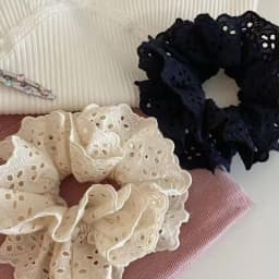 Elegant Embroidered Hollow Lace Double-Layer Large Intestine Hairband Hair Accessories For Women