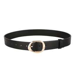 Women's Fashion Wide PU Leather Belt 3.3cm with Metal Geometric Pin Buckle Retro Style Waist Belt for Jeans Pants and Skirts