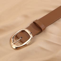 Women's Fashion Wide PU Leather Belt 3.3cm with Metal Geometric Pin Buckle Retro Style Waist Belt for Jeans Pants and Skirts