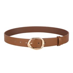 Women's Fashion Wide PU Leather Belt 3.3cm with Metal Geometric Pin Buckle Retro Style Waist Belt for Jeans Pants and Skirts