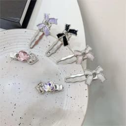 Sweet Bow Heart Rhinestone Hairpin High-End Hair Accessories For Women