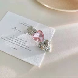Sweet Bow Heart Rhinestone Hairpin High-End Hair Accessories For Women