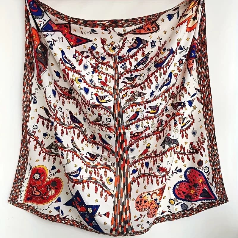 90x90cm Square Scarf for Women Head Shawls and Wraps Luxury Print Neck Scarves Hijab Bandana