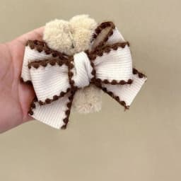 1pc Autumn and Winter Bow Plush Retro Grasp Clip Meilad Exquisite Premium Shark Clip Temperament Hair Clip Accessories
