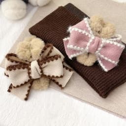 1pc Autumn and Winter Bow Plush Retro Grasp Clip Meilad Exquisite Premium Shark Clip Temperament Hair Clip Accessories