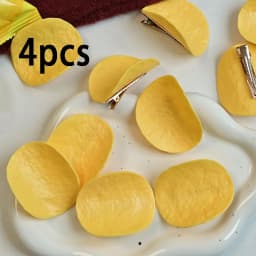 4Pcs Funny Simulated Potato Chip Hairpin Hair Clips Cute Creative And Funny Hair Accessories For Students Duck Bill Clip Side