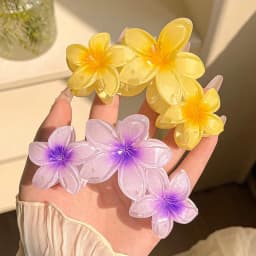 1/2pcs Fashion Gradient Egg Flower Hair Claws Clip For Women Sweet Acrylic Girls Hairpins Headwear Hair Accessorie
