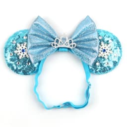 3.3"Cute Cartoon Mouse Ear Elastic Headbands Fashion Glitter Adjusted Hairband Baby DIY Hair Accessories Festival Trip Party