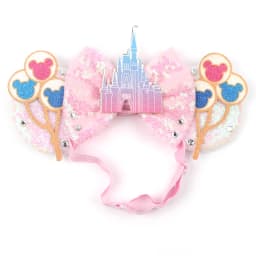 3.3"Cute Cartoon Mouse Ear Elastic Headbands Fashion Glitter Adjusted Hairband Baby DIY Hair Accessories Festival Trip Party