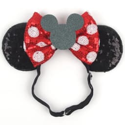 3.3"Cute Cartoon Mouse Ear Elastic Headbands Fashion Glitter Adjusted Hairband Baby DIY Hair Accessories Festival Trip Party