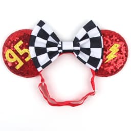 3.3"Cute Cartoon Mouse Ear Elastic Headbands Fashion Glitter Adjusted Hairband Baby DIY Hair Accessories Festival Trip Party