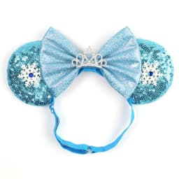 3.3"Cute Cartoon Mouse Ear Elastic Headbands Fashion Glitter Adjusted Hairband Baby DIY Hair Accessories Festival Trip Party