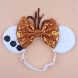 3.3"Cute Cartoon Mouse Ear Elastic Headbands Fashion Glitter Adjusted Hairband Baby DIY Hair Accessories Festival Trip Party