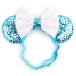 3.3"Cute Cartoon Mouse Ear Elastic Headbands Fashion Glitter Adjusted Hairband Baby DIY Hair Accessories Festival Trip Party