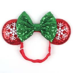 3.3"Cute Cartoon Mouse Ear Elastic Headbands Fashion Glitter Adjusted Hairband Baby DIY Hair Accessories Festival Trip Party