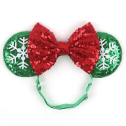 3.3"Cute Cartoon Mouse Ear Elastic Headbands Fashion Glitter Adjusted Hairband Baby DIY Hair Accessories Festival Trip Party