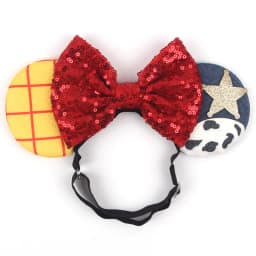3.3"Cute Cartoon Mouse Ear Elastic Headbands Fashion Glitter Adjusted Hairband Baby DIY Hair Accessories Festival Trip Party