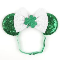 3.3"Cute Cartoon Mouse Ear Elastic Headbands Fashion Glitter Adjusted Hairband Baby DIY Hair Accessories Festival Trip Party