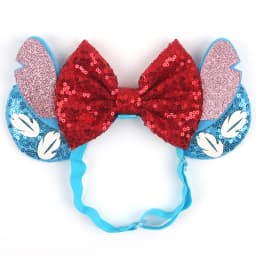 3.3"Cute Cartoon Mouse Ear Elastic Headbands Fashion Glitter Adjusted Hairband Baby DIY Hair Accessories Festival Trip Party