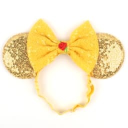 3.3"Cute Cartoon Mouse Ear Elastic Headbands Fashion Glitter Adjusted Hairband Baby DIY Hair Accessories Festival Trip Party