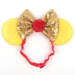 3.3"Cute Cartoon Mouse Ear Elastic Headbands Fashion Glitter Adjusted Hairband Baby DIY Hair Accessories Festival Trip Party