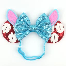 3.3"Cute Cartoon Mouse Ear Elastic Headbands Fashion Glitter Adjusted Hairband Baby DIY Hair Accessories Festival Trip Party