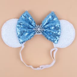 3.3"Cute Cartoon Mouse Ear Elastic Headbands Fashion Glitter Adjusted Hairband Baby DIY Hair Accessories Festival Trip Party