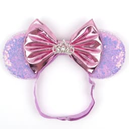 3.3"Cute Cartoon Mouse Ear Elastic Headbands Fashion Glitter Adjusted Hairband Baby DIY Hair Accessories Festival Trip Party