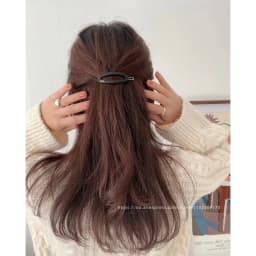 South Korean FRANCE hollow out oval temperament bangs clip small black broken hair side clip top clip hair accessories