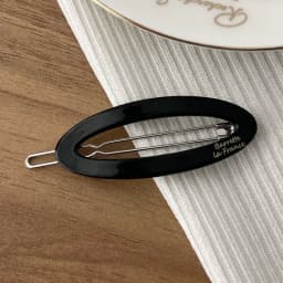 South Korean FRANCE hollow out oval temperament bangs clip small black broken hair side clip top clip hair accessories