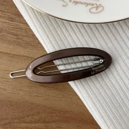 South Korean FRANCE hollow out oval temperament bangs clip small black broken hair side clip top clip hair accessories