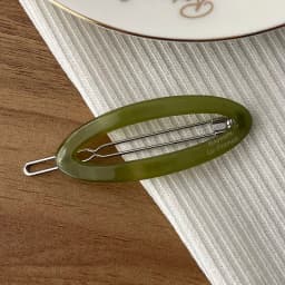 South Korean FRANCE hollow out oval temperament bangs clip small black broken hair side clip top clip hair accessories