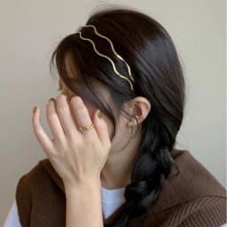 3 Styles Women Gold Metal Wave Bending Hairbands Geometric Thin Headbands Elegant Headdress for Daily Party New Headwear 2025New