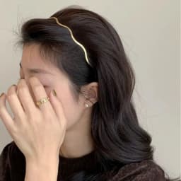 3 Styles Women Gold Metal Wave Bending Hairbands Geometric Thin Headbands Elegant Headdress for Daily Party New Headwear 2025New