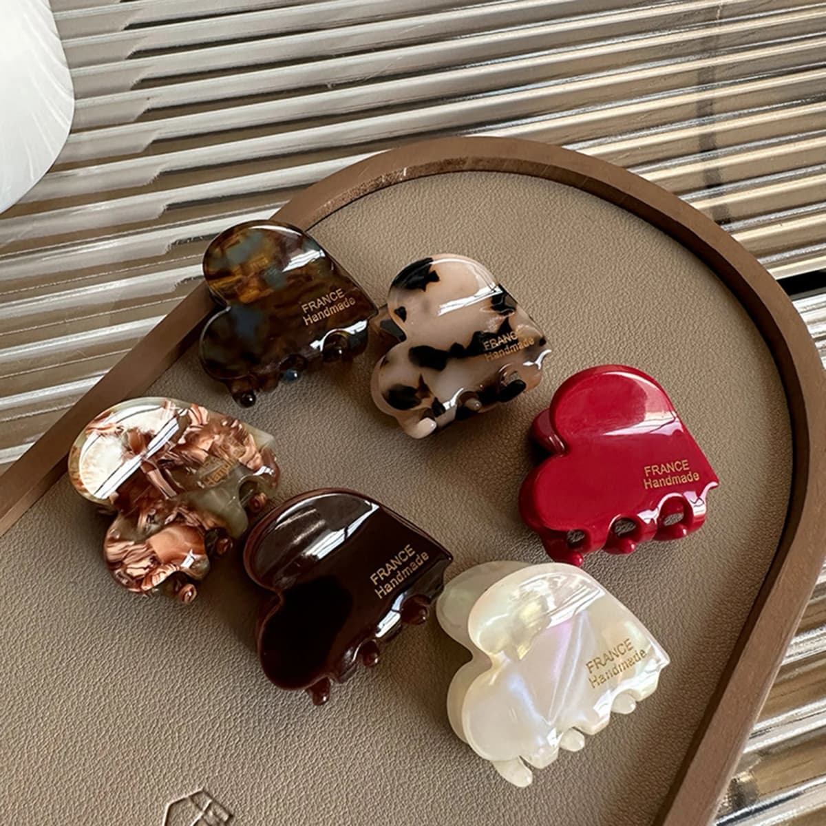 Small Hair Claw Acetate Hair Crabs For Girls Cute Heart Shaped Hair Clips Children Women Causal Hairpin Hair Accessories