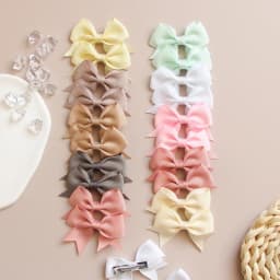 10pcs/lot Candy Colored Ribbons Cute Bow Hair Clips Girls' Favorite Hair Clips Children's Hair Accessories