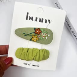 Simple New Sweet Girls Children Hair Clips Oval Embroidered Flower Princess Kids Headwear Korean Cute Baby Woman Broken Hairpin