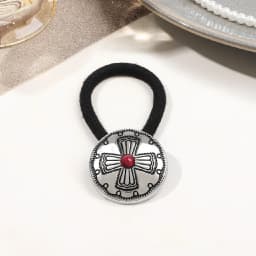 Boho Vintage Silvery Metal Hair Ties Ponytail Holder Ethnic Turquoise Black Elastic Bands Rope Scrunchie Women Hair Accessories