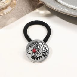 Boho Vintage Silvery Metal Hair Ties Ponytail Holder Ethnic Turquoise Black Elastic Bands Rope Scrunchie Women Hair Accessories