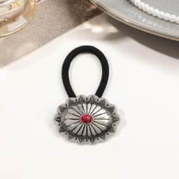 Boho Vintage Silvery Metal Hair Ties Ponytail Holder Ethnic Turquoise Black Elastic Bands Rope Scrunchie Women Hair Accessories