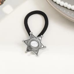 Boho Vintage Silvery Metal Hair Ties Ponytail Holder Ethnic Turquoise Black Elastic Bands Rope Scrunchie Women Hair Accessories