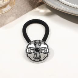 Boho Vintage Silvery Metal Hair Ties Ponytail Holder Ethnic Turquoise Black Elastic Bands Rope Scrunchie Women Hair Accessories